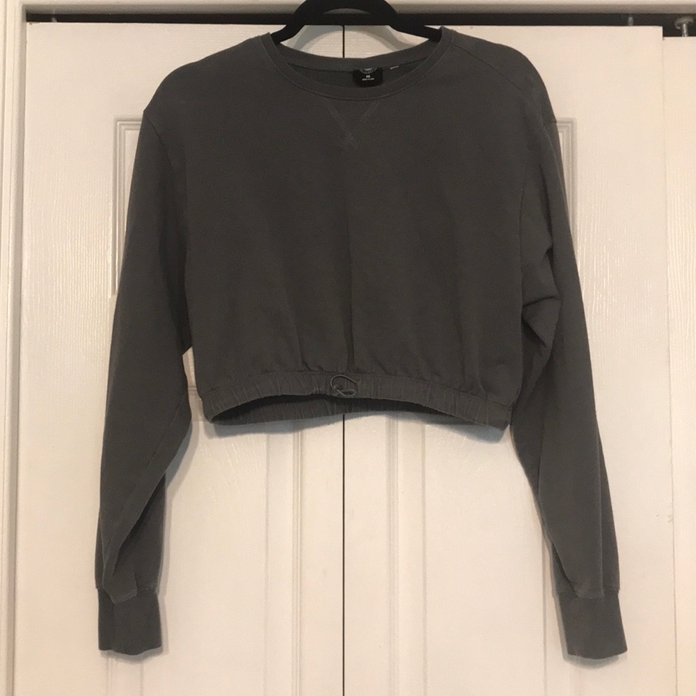 Gray Women's Cropped Sweatshirt
